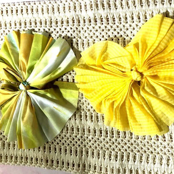 FREE Shipping! Striped Fan Bow Barrette Set Size:  5"L, 3"W - Picture 13 of 16